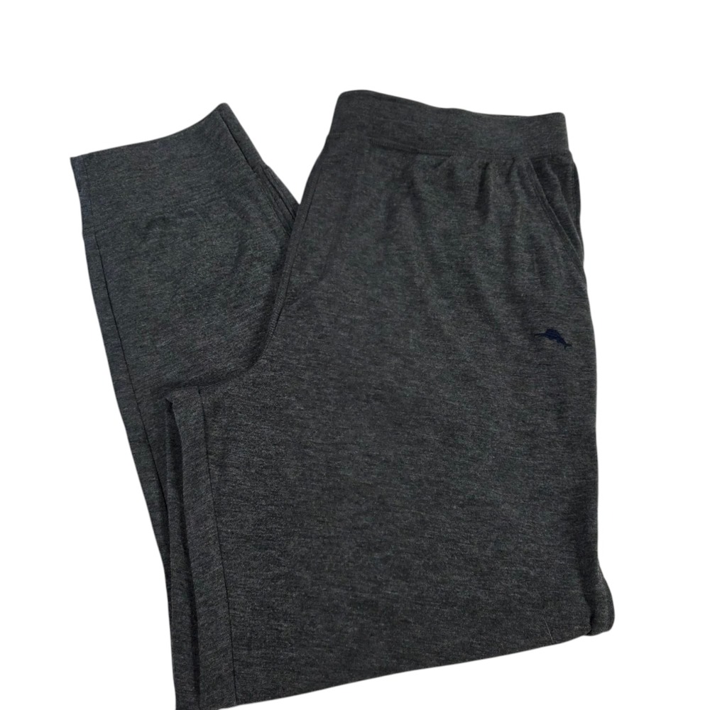 Tommy Bahama Sweat Pants Mens Dark‎ Gray L High Rise Stretch Tapered Leg Active